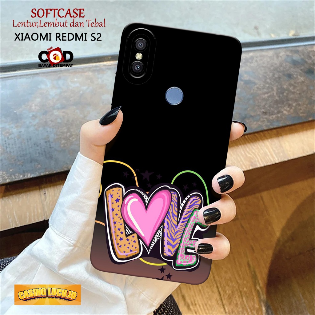 Case Hp XIAOMI REDMI S2 - Fashion Case LOVE - Casing XIAOMI REDMI S2 - Softcase Hp XIAOMI REDMI S2 -