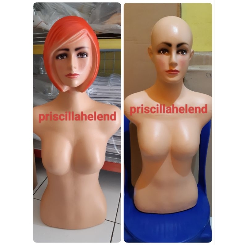 manekin wanita badan + kepala TANPA kaki