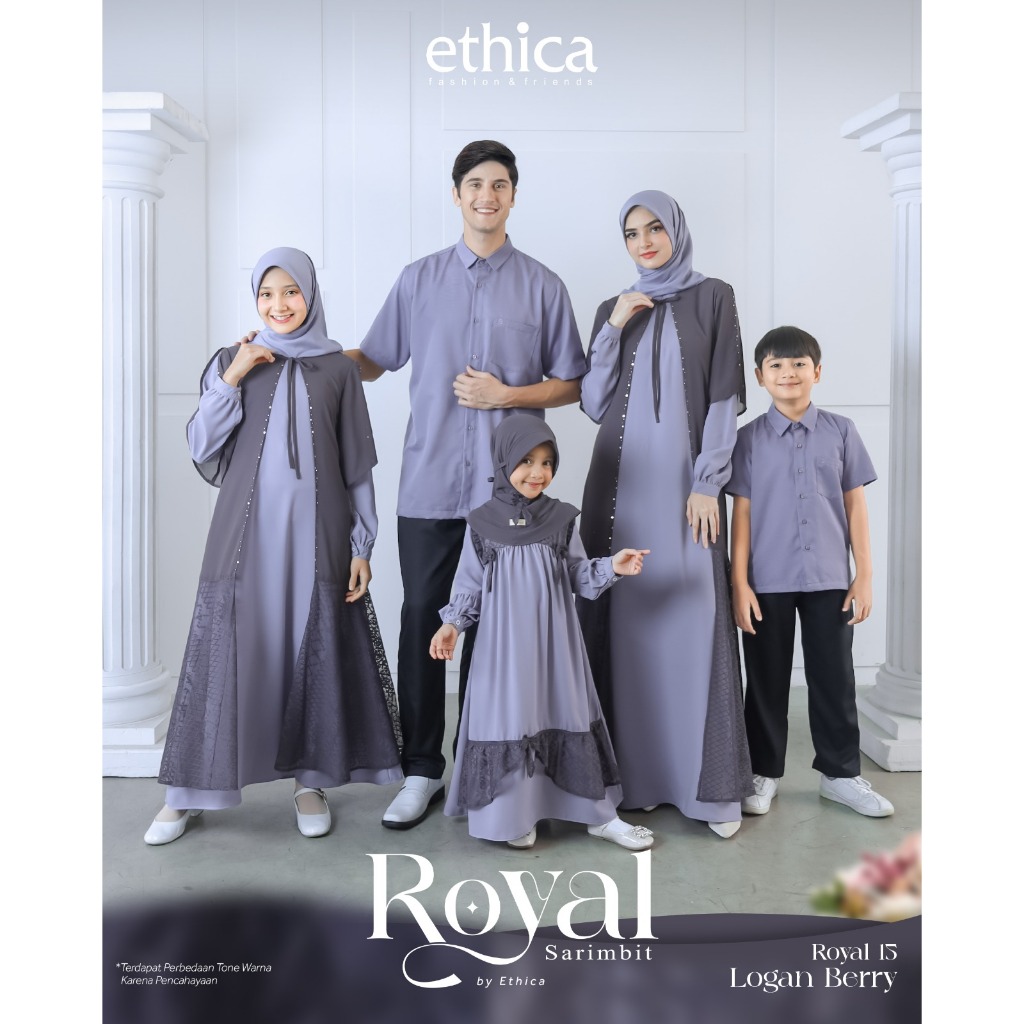 Ethica Sarimbit Royal 15 Logan Berry Gamis dan Koko Couple Keluarga Terbaru 2024