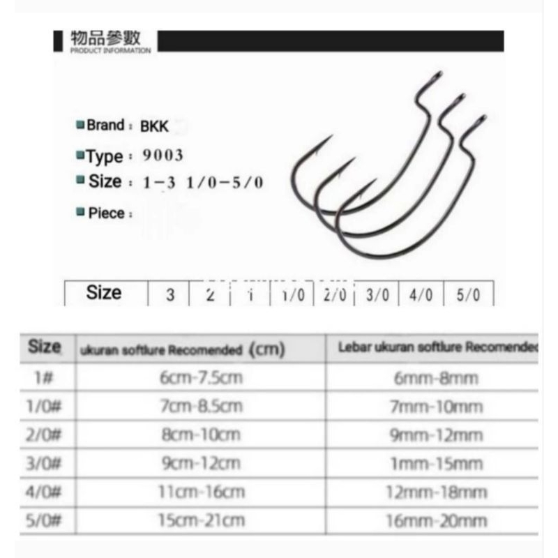 Worm hook BKK 9003 5/0