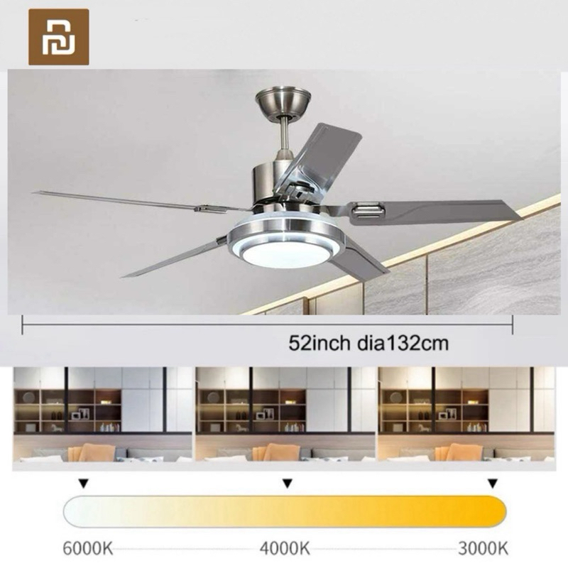 Kipas Angin Gantung Plafon Lux Ceiling Fan 52 Inch 2 in 1 Lampu LED Light With Remote controll Wirel