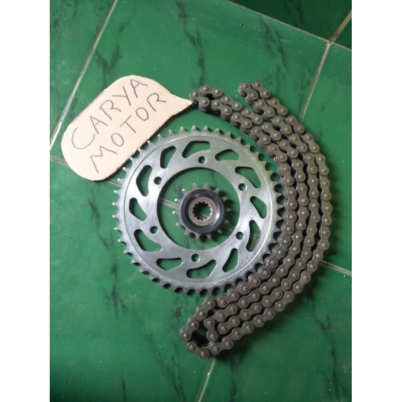 GEAR GIR SET RANTAI YAMAHA R25 / MT25  ASLI ORI TERLARIS