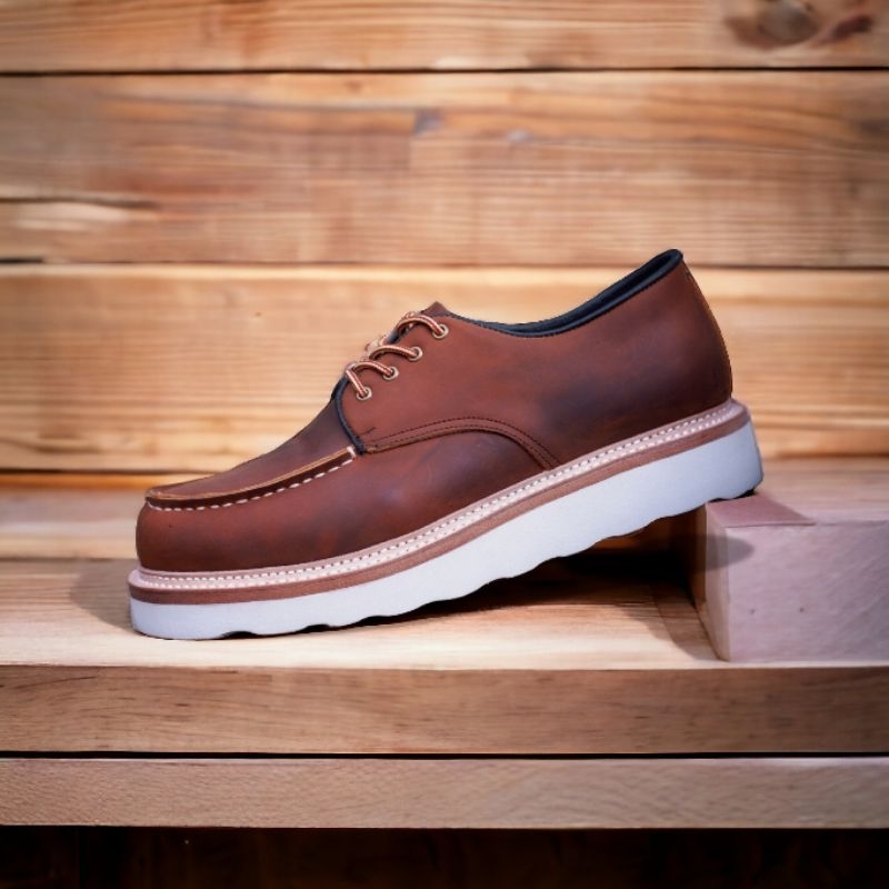 Moc Toe Low Norwegian Custom - Sepatu Boots Moc Toe Kulit Sapi Asli Premium