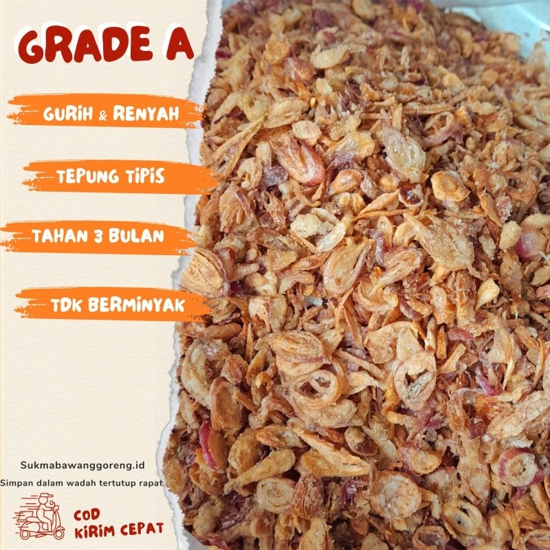 

1kg Bawang Goreng asli brebes 1Kg brambang goreng brebes premium fried onion asli brebes premium bersih higenis