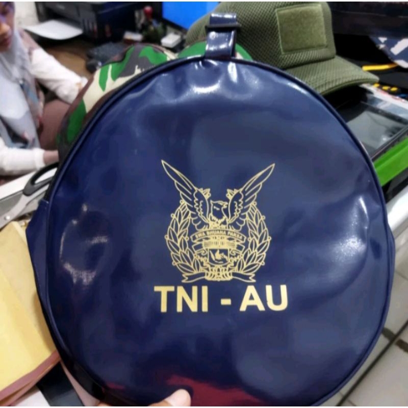 Tempat topi pet / tas topi pet / dompet bulat TNI AU