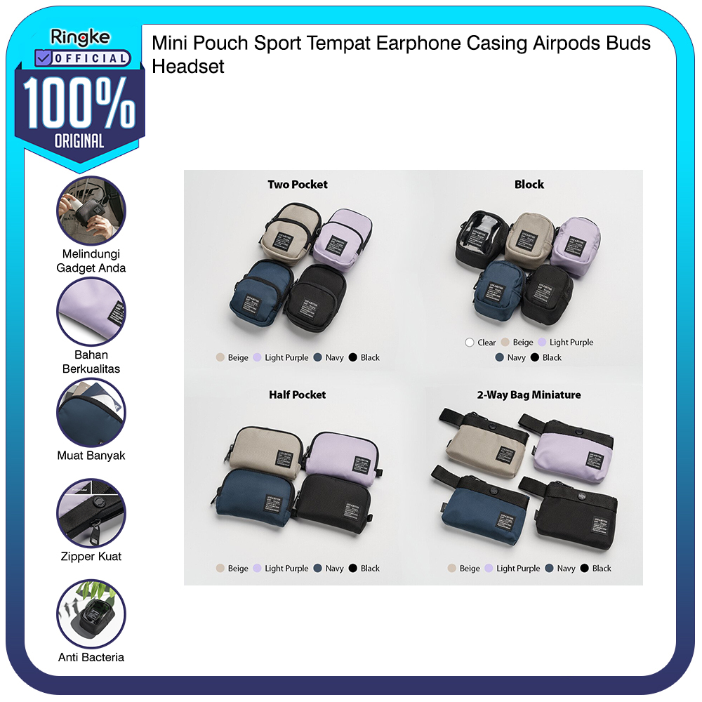 Ringke Mini Pouch Sport Tempat Earphone Casing Airpods Buds Headset