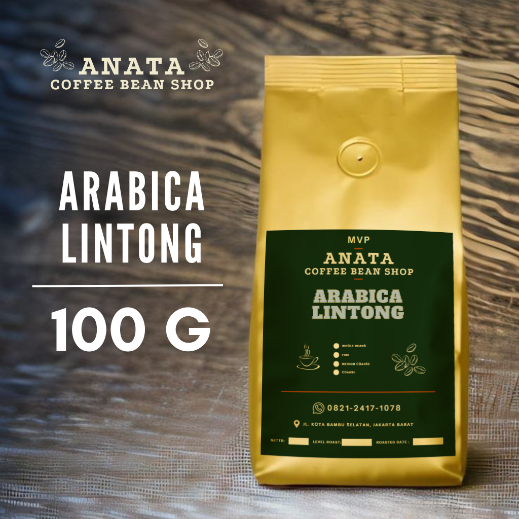 

ANATA Kopi Arabica Lintong 100 gram | Whole Bean | Coarse | Medium Coarse | Fine | Medium