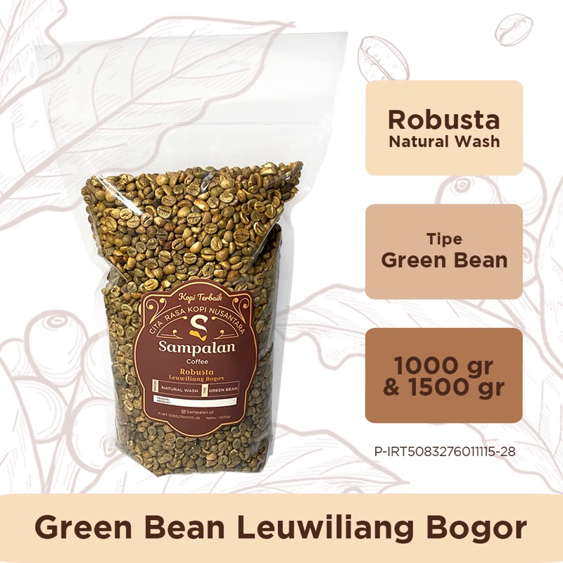 

Kopi Robusta 1000Gr | Leuwiliang Bogor | Green Bean | Natural Wash | Kopi Sampalan