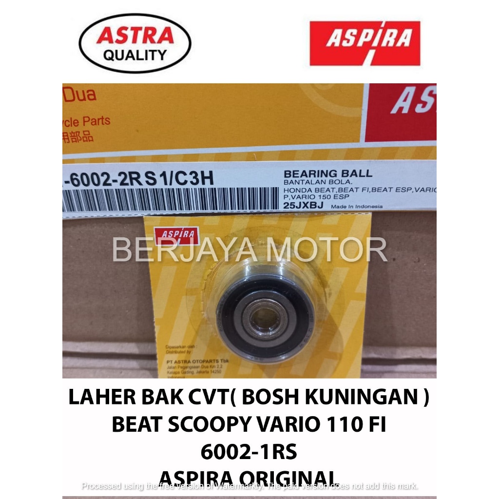LAHER SKF ASPIRA 6002 BOSH KUNINGAN BAK CVT BEAT VARIO SCOOPY SPACY