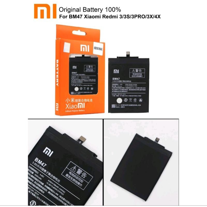 Battery Batre  Xiaomi Redmi BM47 Original 100% / Batre Xiaomi Redmi BM47  4X / xiaomi Redmi 3 / Xiao