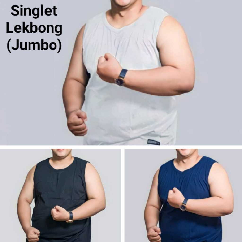 Kaos Dalam Pria Singlet Lekbong T-shirt Tanpa Lengan Yukensi Tanktop Sporty (JUMBO)