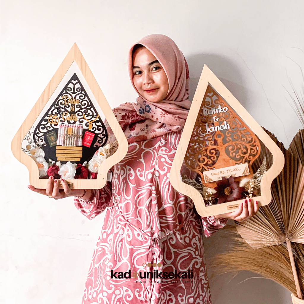 MAHAR GUNUNGAN ANTI PECAH MURAH BINGKAI CUSTOM RUSTIC / FIGURA PIGURA MASKAWIN SESERAHAN