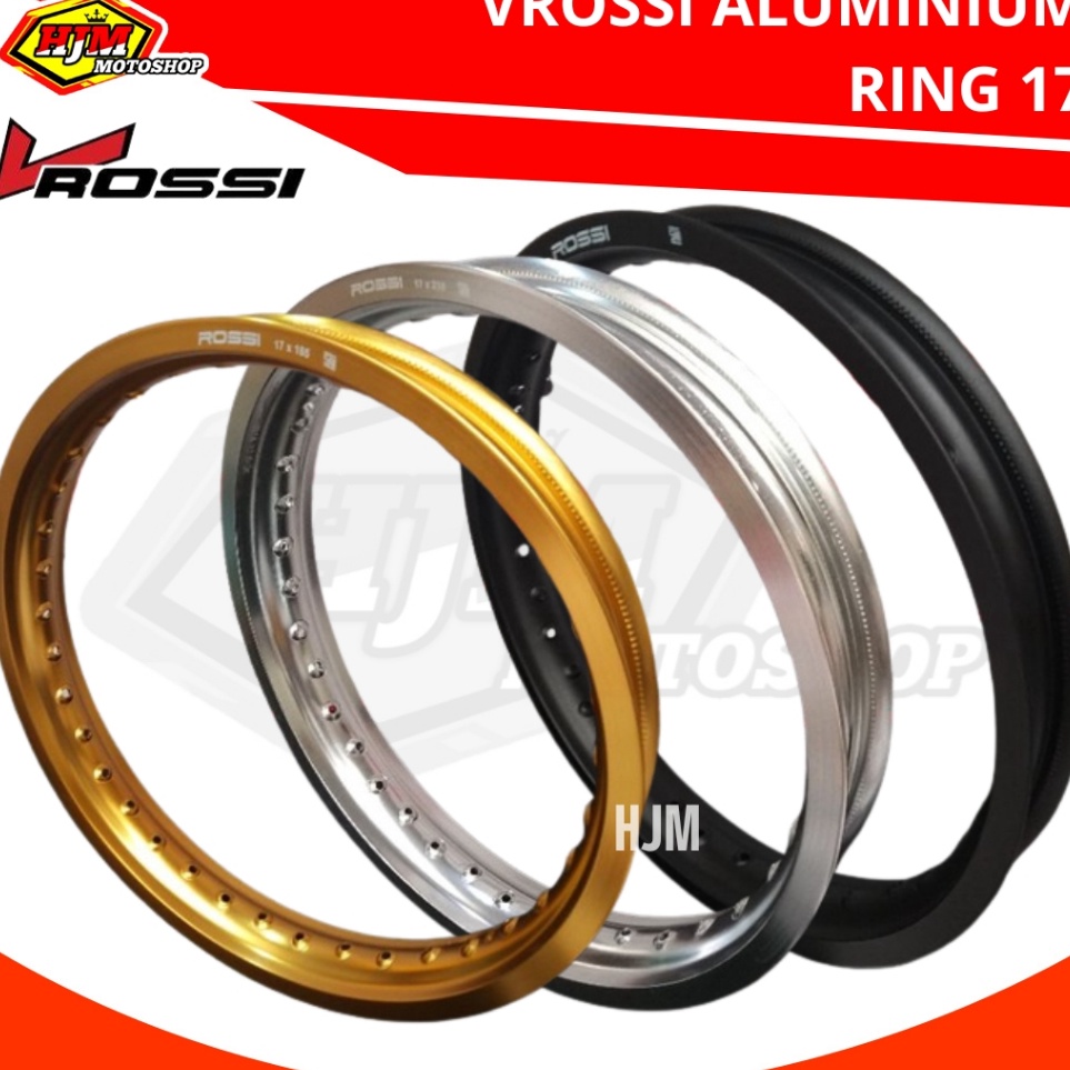oN Velg Alumunium VRossi WM Ring 17 Ukuran 14 16 185 215 25 3 35 Hitam Glossy  Hitam Doff  Silver  G