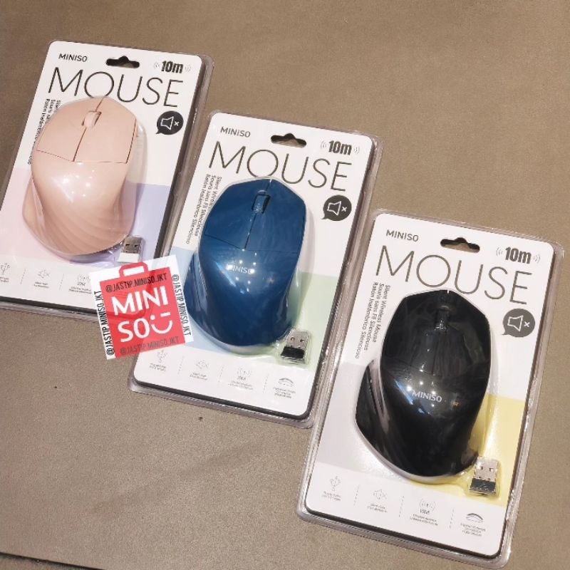 MINISO 🆕 Mouse Wireless SILENT CLICK Ergonomic (Model : E703)