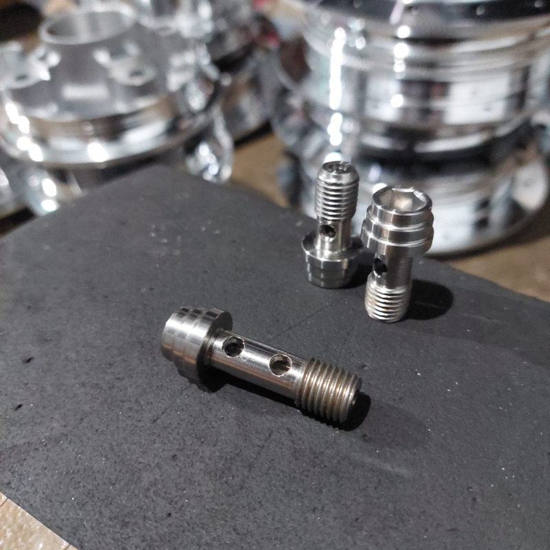 baut banjo Stainless L biasa dobel selang baut stainless baut banjo selang rem universall HARGA PER 