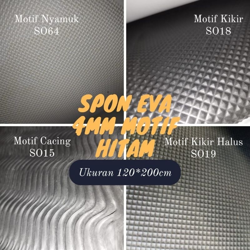 Spon Eva MOTIF // Busa Ati Motif 4mm - MOTIF HITAM [ Kikir, Nyamuk, Kikir Halus, Cacing // Eva Foam 