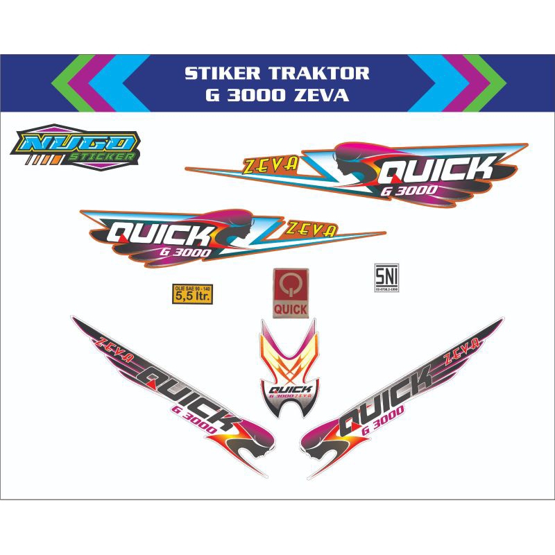 stiker traktor G 3000 zeva