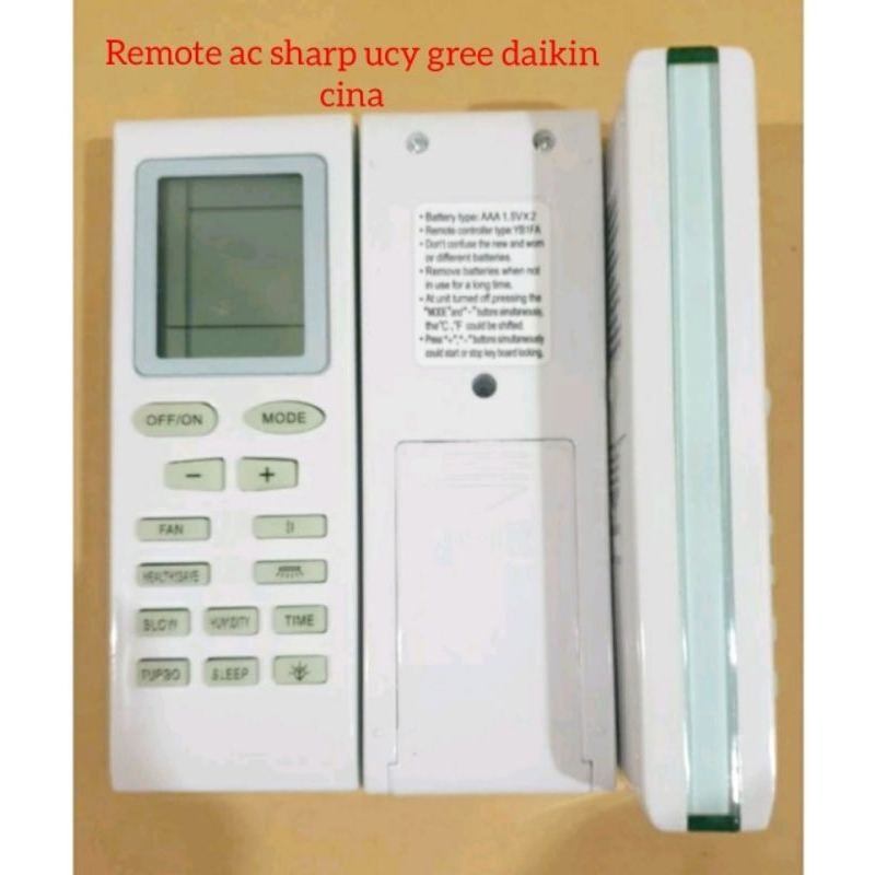 Remote ac sharp ucy GREE Remote ac only baru