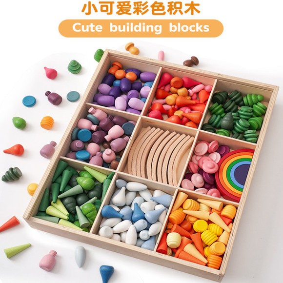 WOODEN LOOSE PARTS GRIMMS - mainan edukasi - mainan montesori - mainan kayu grapat