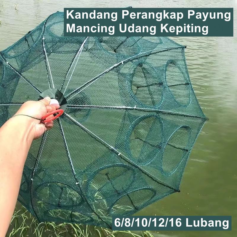 Bubu Skala Kecil Jaring Ikan Payung 6~16 Lubang Trap Cage Wuwu Menagkap Lele Kepiting Udang