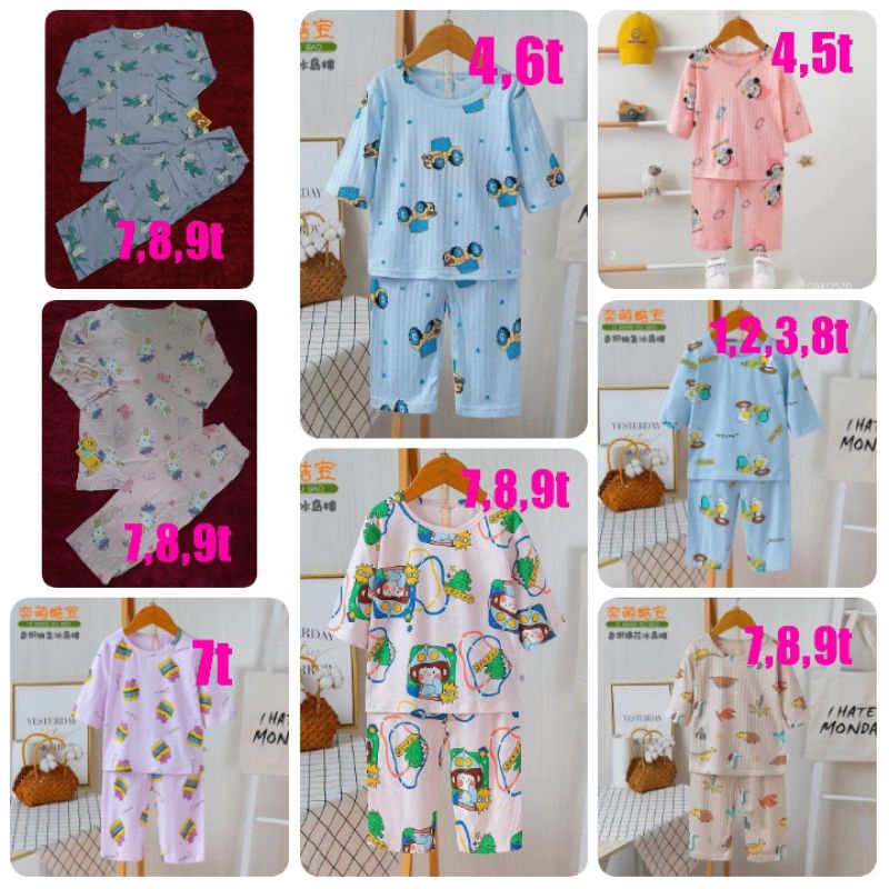 PPT PIYAMA ORGANIK (PP TANGGUNG) ANAK SIZE 1-9 TAHUN BRAND KUBAO