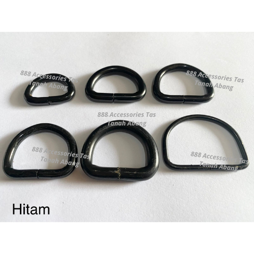 Ring D Tas Impor Kawat Hitam 12 Pcs