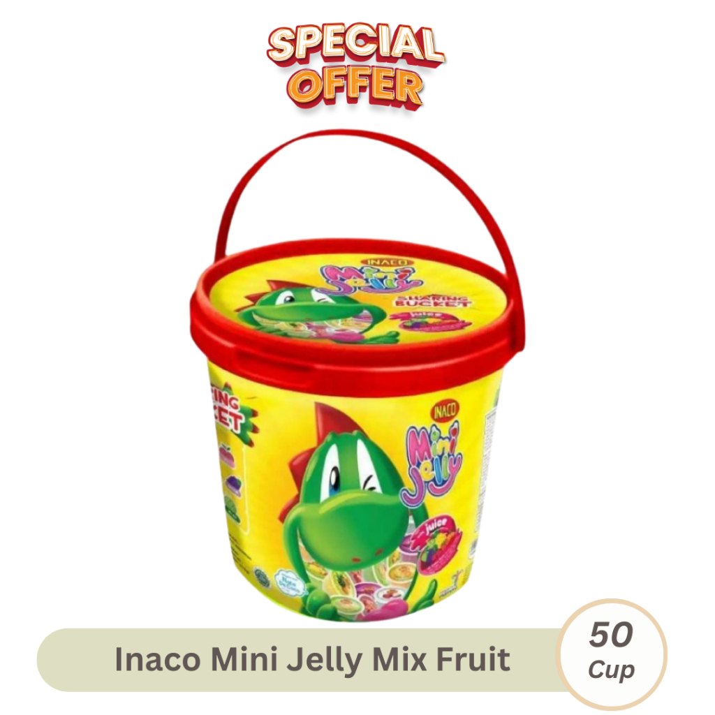 Inaco Mini Jelly Kemasan Toples isi 50pcs Sharing Bucket With Nata De Coco Jely Agar Agar