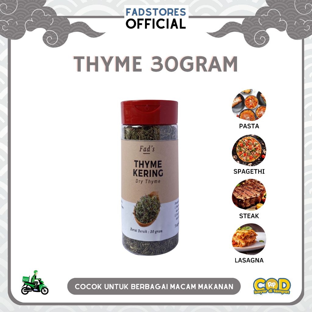 

[Kemasan Botol] Thyme 30gr - Daun Thyme Kering 30gr - Thyme Leaves
