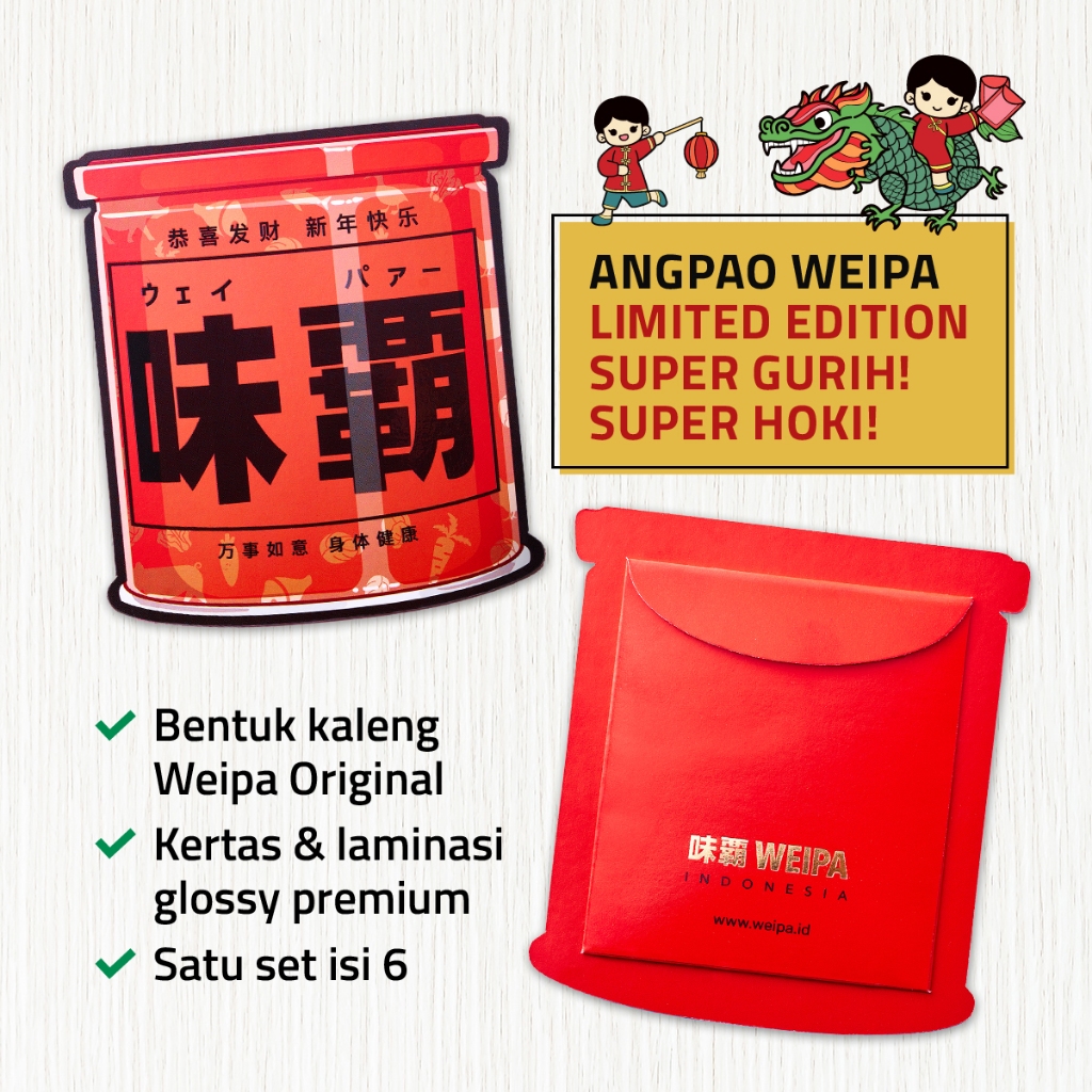 

Angpao Weipa Original LIMITED EDITION isi 6 Pcs | Amplop Imlek Sincia Laminasi Glossy Premium Viral