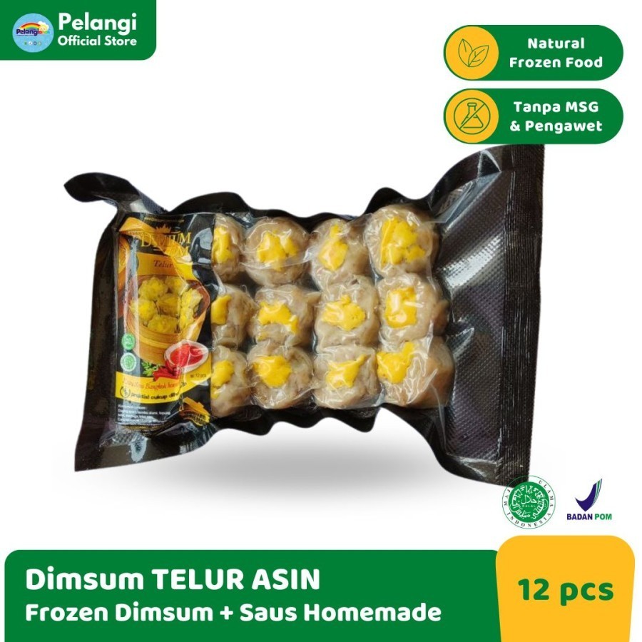 

Pelangi Dimsum Ayam Topping Telor Asin isi 12pcs + Saus Bangkok Halal Non MSG & Non Pengawet 390gr