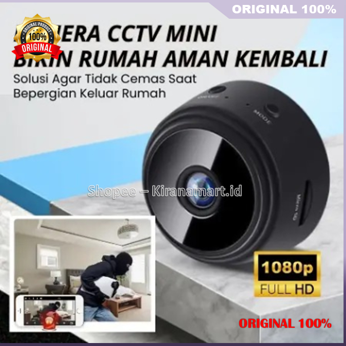 CCTV Mini A9 Wifi Camera Mini Wireless Kamera Pengintai Konek HP 100% ORIGINAL