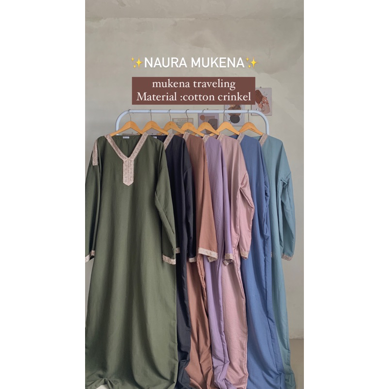 MUKENA NAURA | COTTON CRINKEL | MUKENA TRAVELLING | Mukena lebaran 354