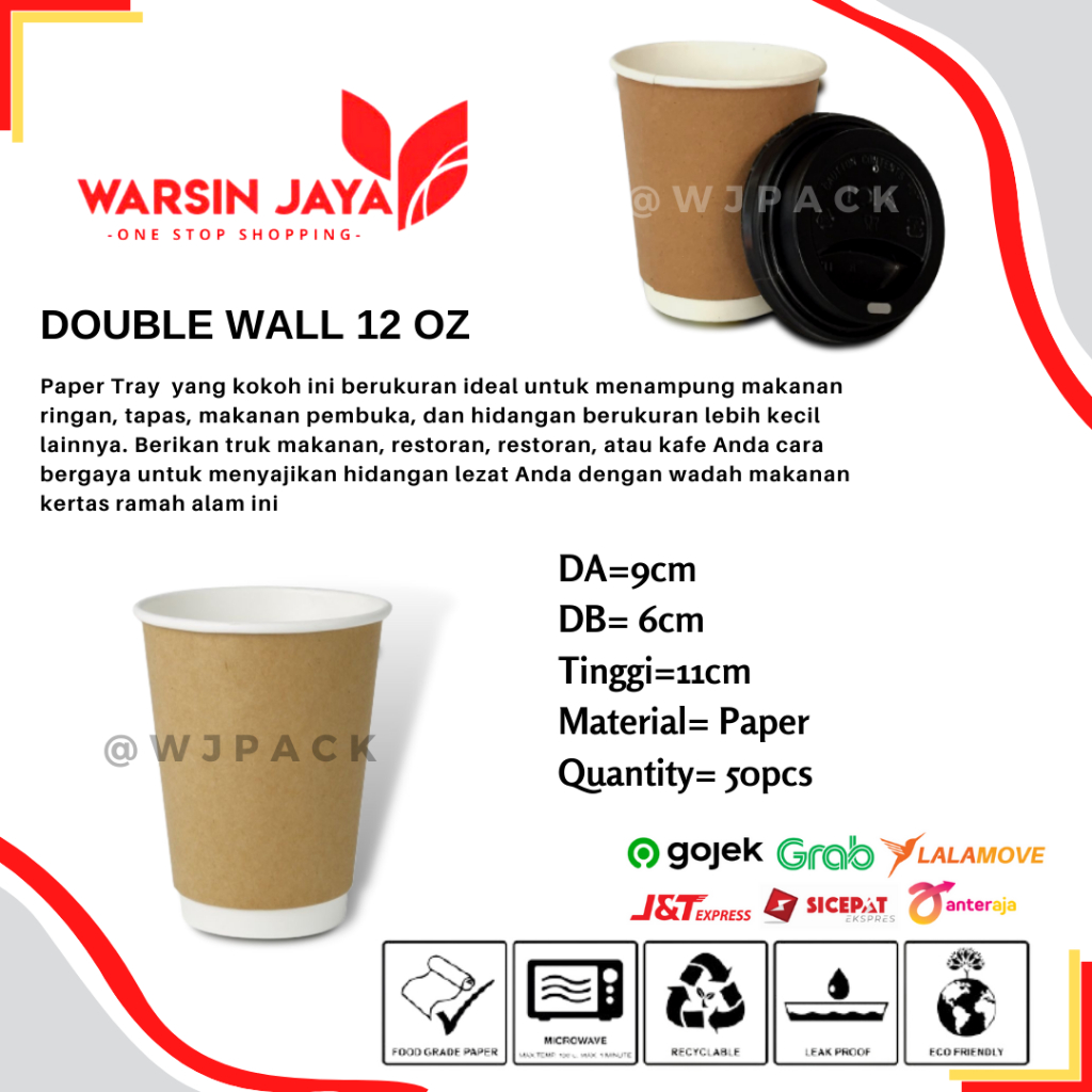 Paper Cup Double wall coklat - gelas