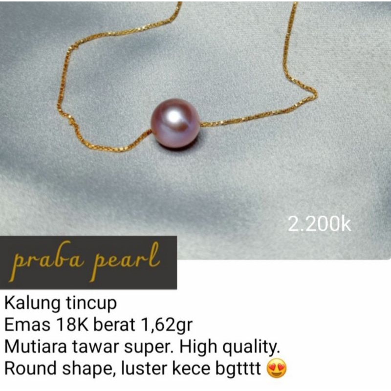 Kalung emas tincup coker mutiara laut