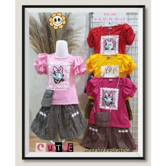 Setelan Anak Perempuan Usia 3-8 Tahun | Pakaian Anak Cewek Baju Kaos Motif Kuda Poni Timbul Variasi 
