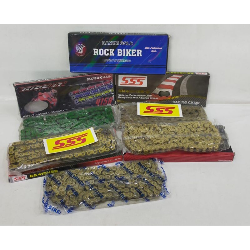 RANTAI MOTOR SSS HSB/ROCK BIKER/RIDEIT/SSS HSBT UKURAN 415 TIPIS PANJANG 130L ORIGINAL SSS VIXION SA