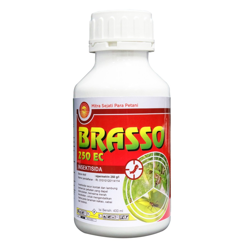 BRASSO 250EC 400ml sipermetrin insektisida kontak racun ulat