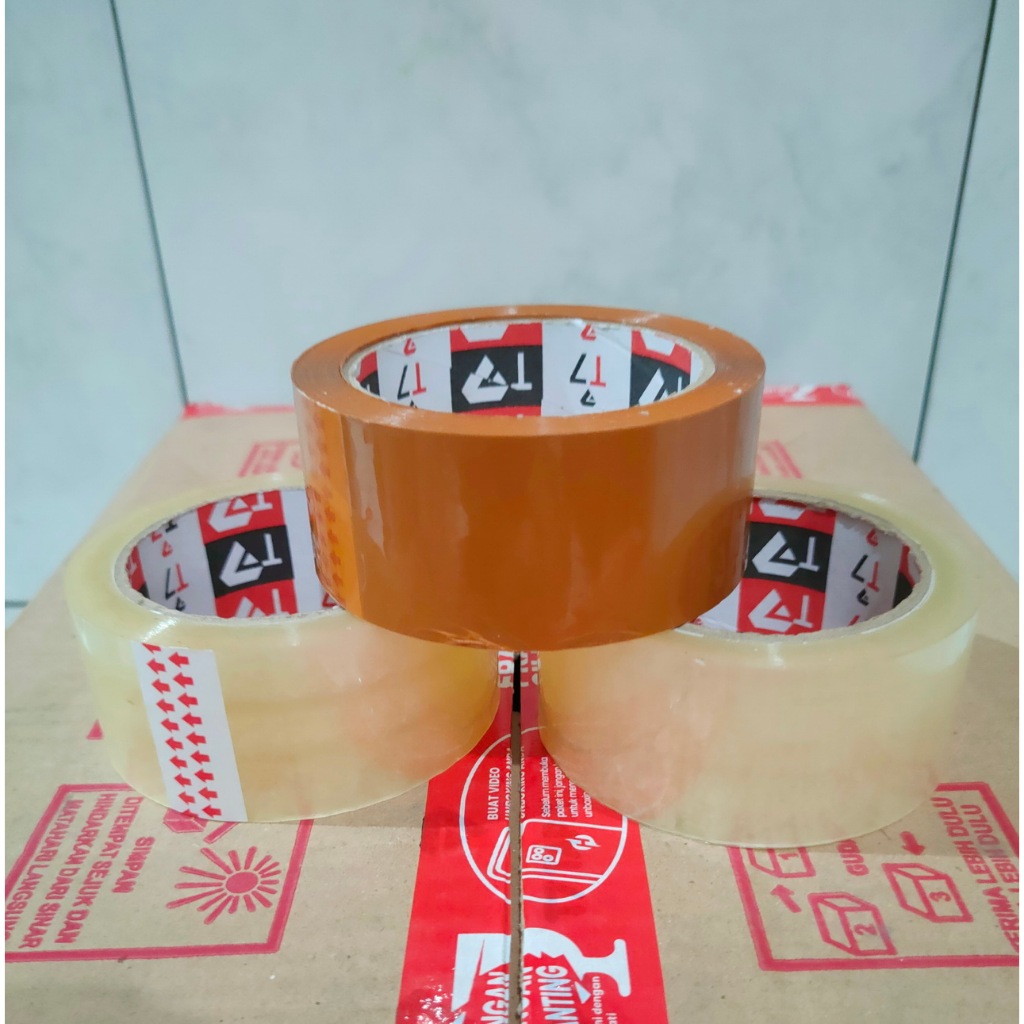 

Lakban Packing 45mmx100Yard 2 Inch Bening dan Coklat Clear Tape Isolasi Selotip Opp Selasiban