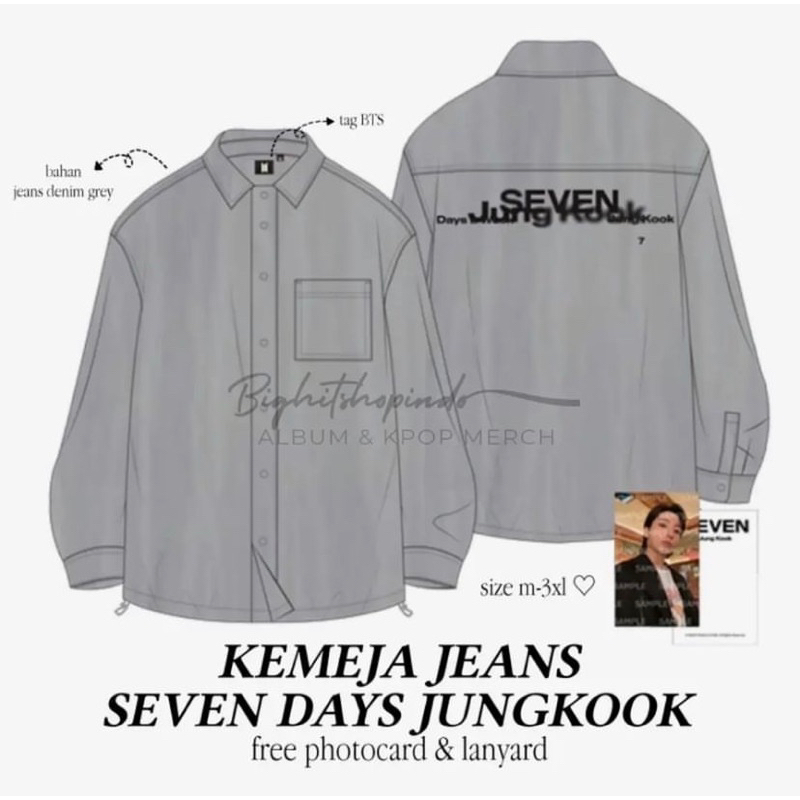 READY STOCK]  BTS JUNGKOOK - KEMEJA JEANS SEVEN | BTS ALBUM