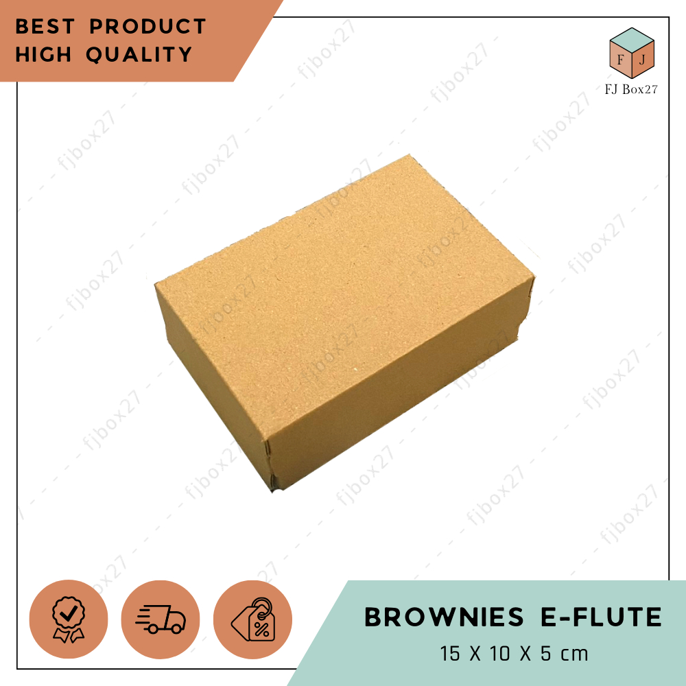 (10 pcs) BOX BROWNIES EFLUTE 15X10X5 CM / DUS DIMSUM / BOX ROTI BAKAR / BOX MOCHI / KOTAK SNACK / BO