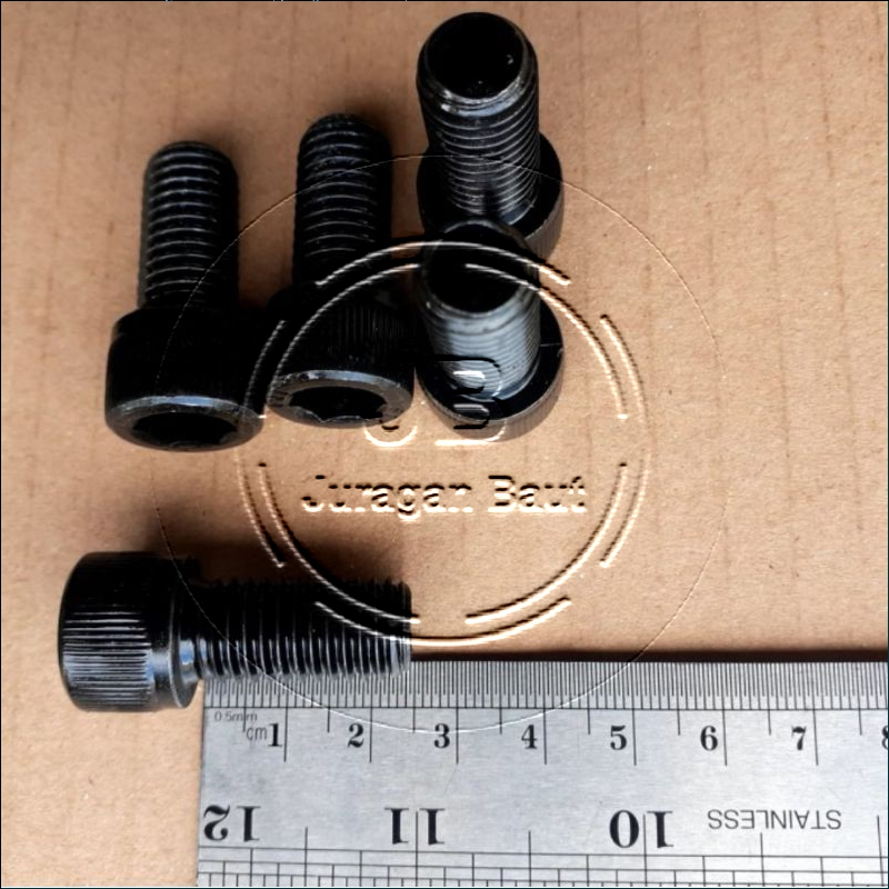 BAUT L M12X25 BAJA PANJANG 2,5 CM 2,5CM BAUD L BAJA M12 X 25 KUNCI L10 L 10 KUNCI PAS 19 FULL DRAT W
