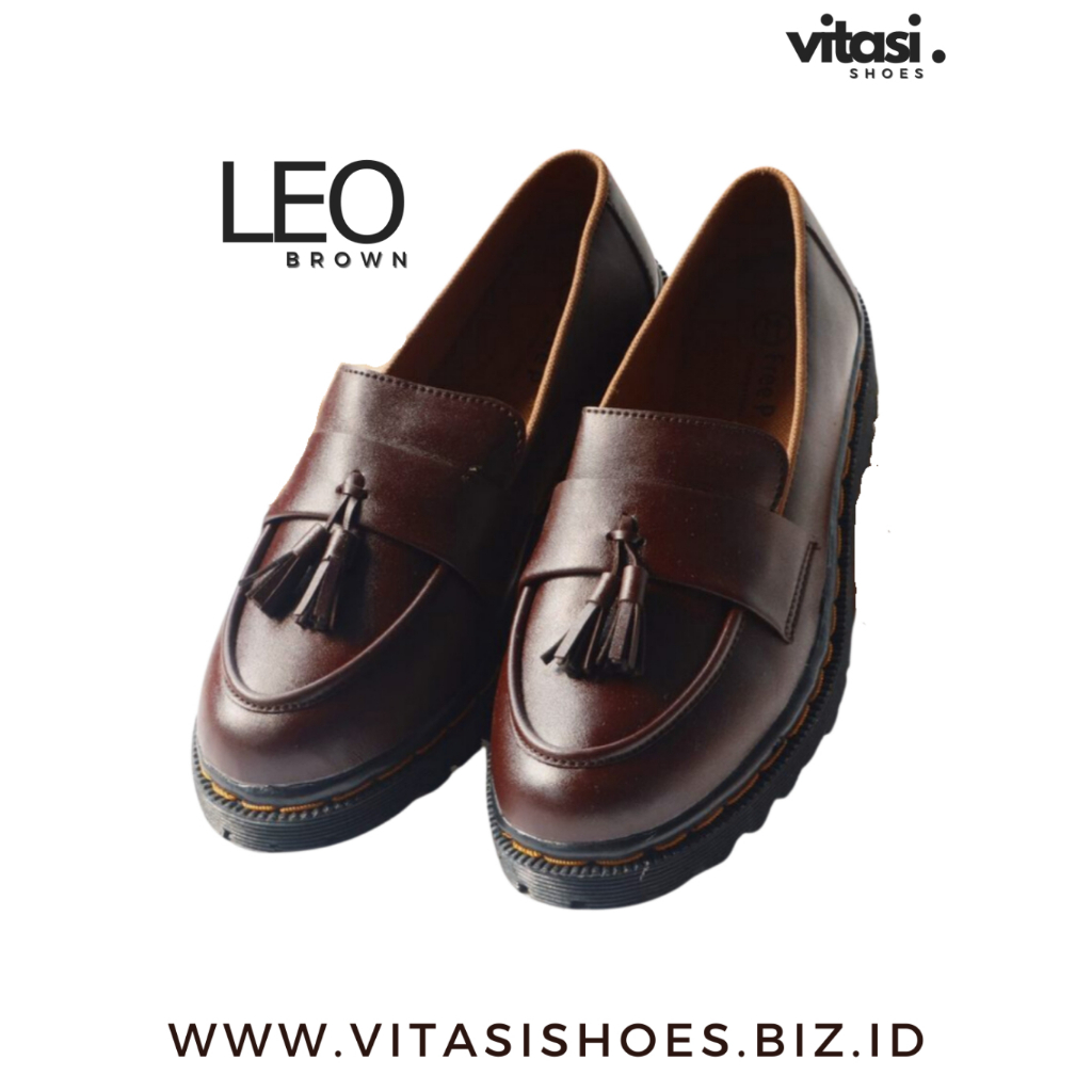 Vitasi Shoes : LEO Series Sepatu kulit Pria Formal.Ada Warna Hitam black dan Coklat.Jenis boots,tali