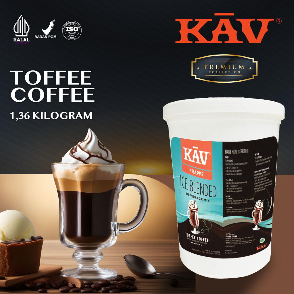 

Kav Tub Powder Drink Toffee Coffee - Minuman Frappe Premium 1,36 Kg