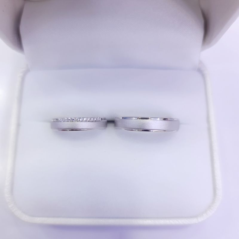 Cincin Pernikahan Emas18k/75% Dan Palladium10% Weddingring Lamaran