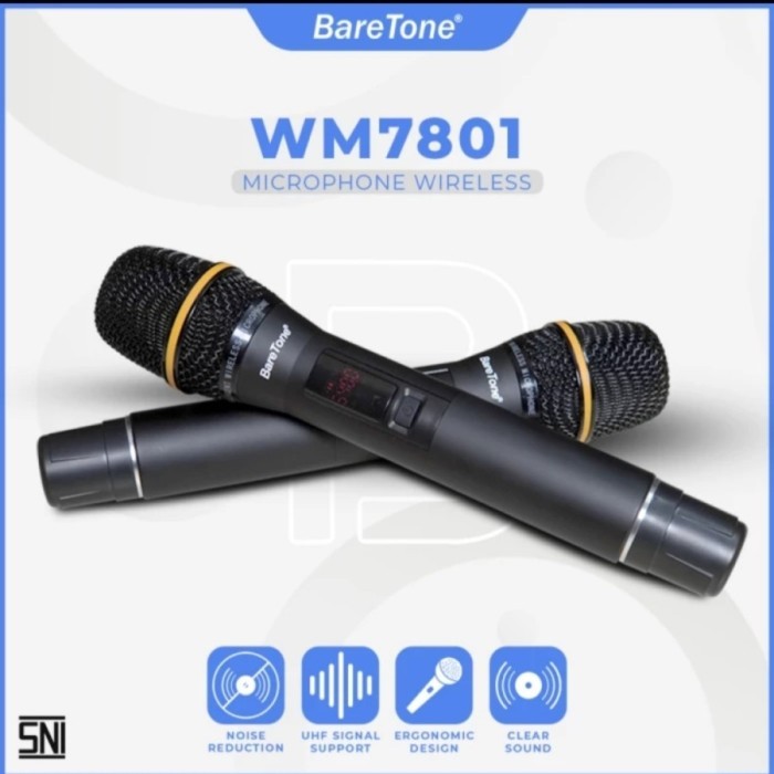 Mic BareTone Mic WM 7801 WM-7801 WM7801 Microphone Profesional Wireless