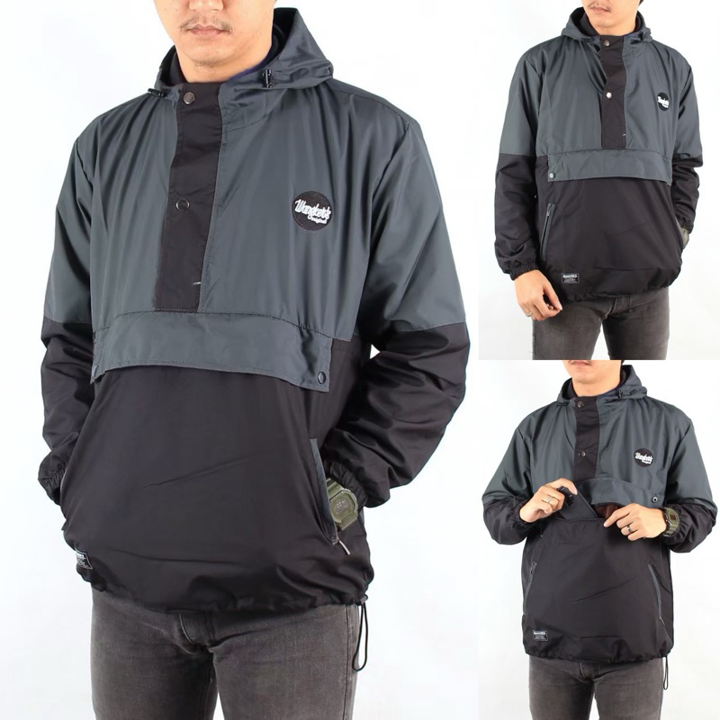 JAKET 2D CAGOULE GREY BLACK