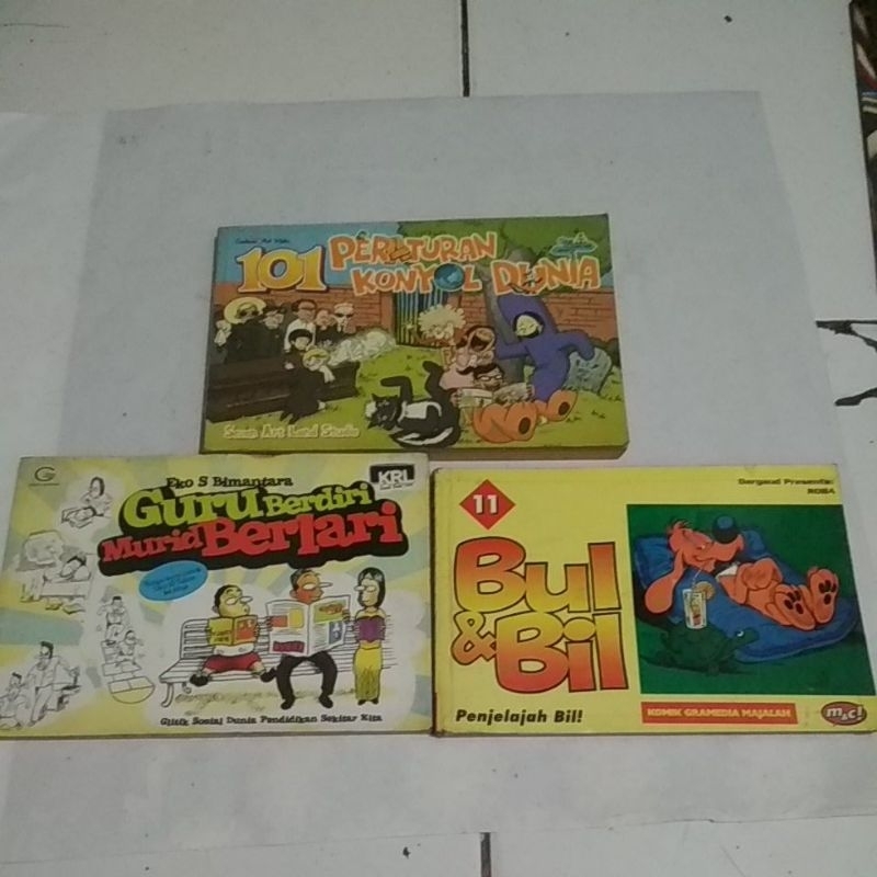 CABUTAN KOMIK GURU BERDIRI MURID BERLARI/BUL DAN BIL PENJELAJAH BIL/ 101 PERATURAN KONYOL DUNIA