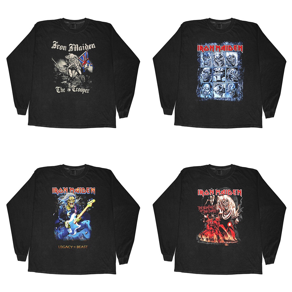 Kaos Iron Maiden Lengan Panjang - T-shirt Vintage Style - Baju Band Long Sleeve