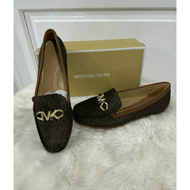 michael kors flat shoes reed loafer brown