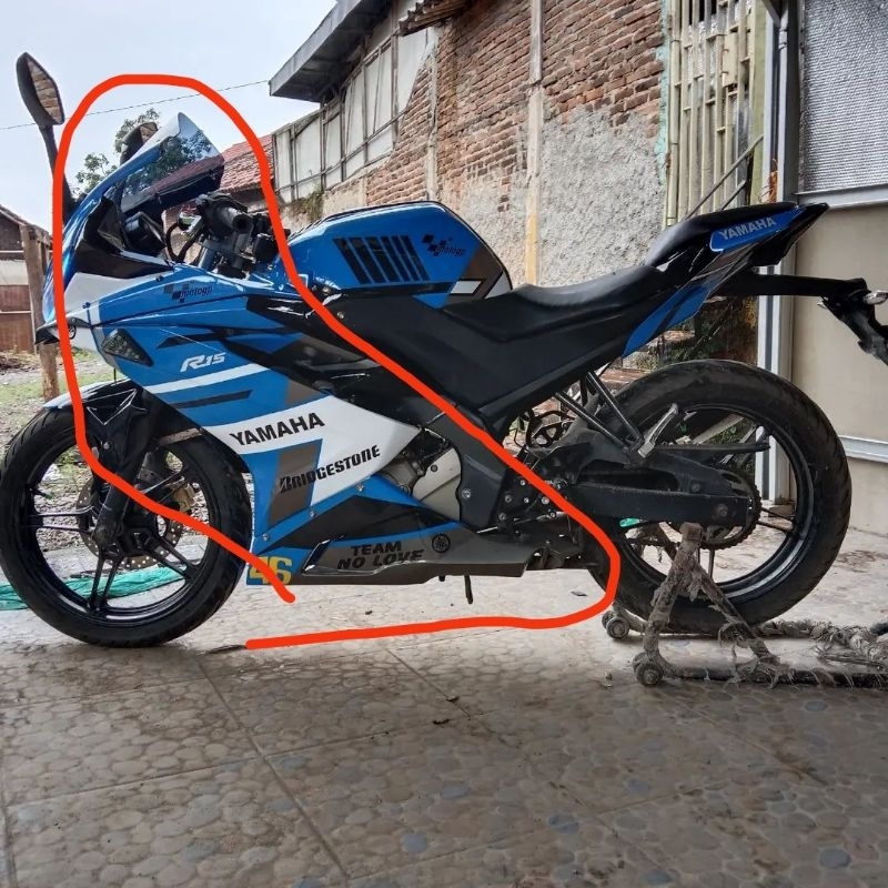 fairing full bagian depan model r15v3 PNP ke Vixion dan byson